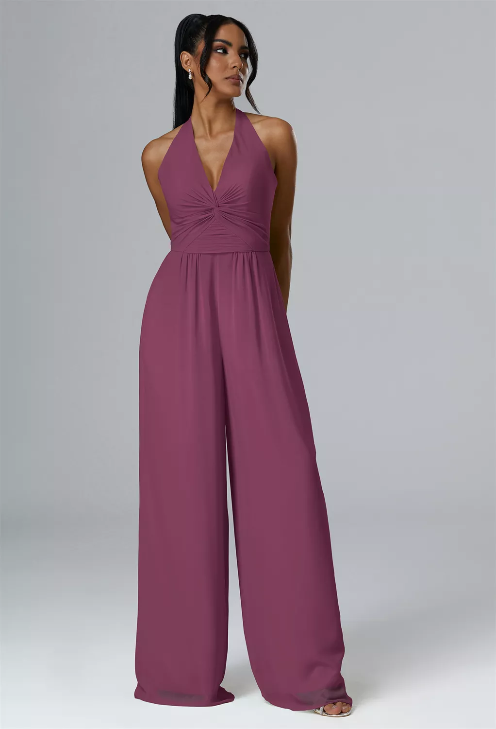light blue bridesmaid dresses with sleeves Light Blue Chiffon A-line V-neck Long Bridesmaid Dresses With Slit, MBD206