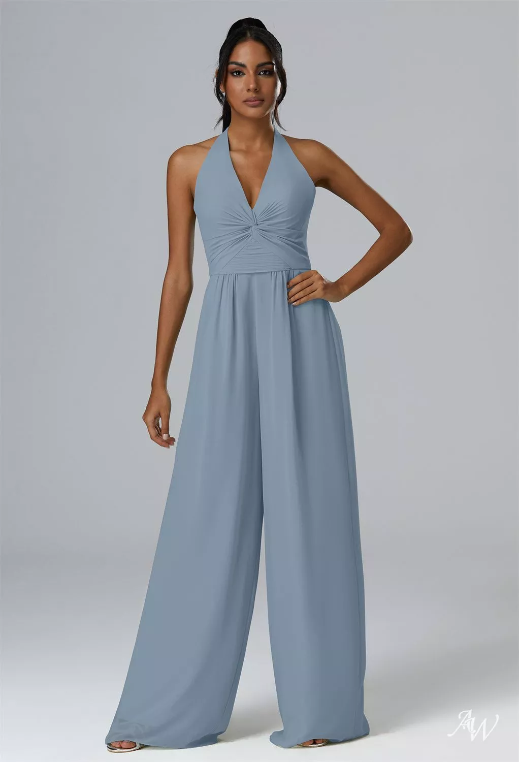 blue jumpsuit dress Nova Ombre Satin Cut-out Gown – SAU LEE