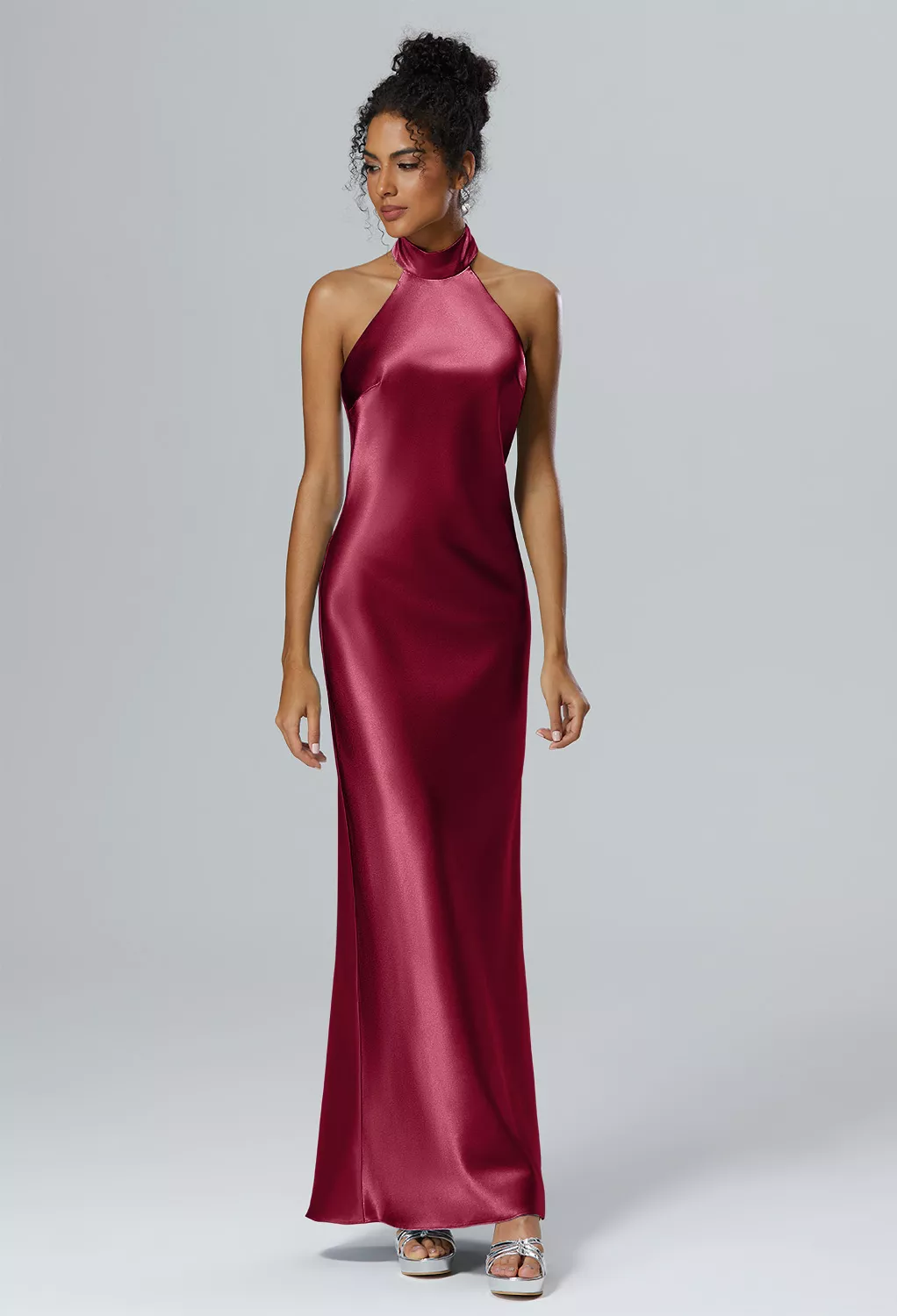 Deep Claret Long Bridesmaid Dresses | AW.Bridal