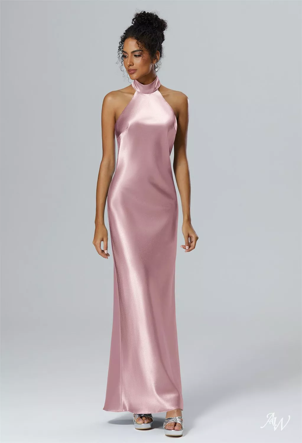 quartz bridesmaid dresses AW Mugwort Crystal Satin Rose Meet Sura Color:Periwinkle/Lilac SHEER-BACK DVF Diane Von Furstenberg