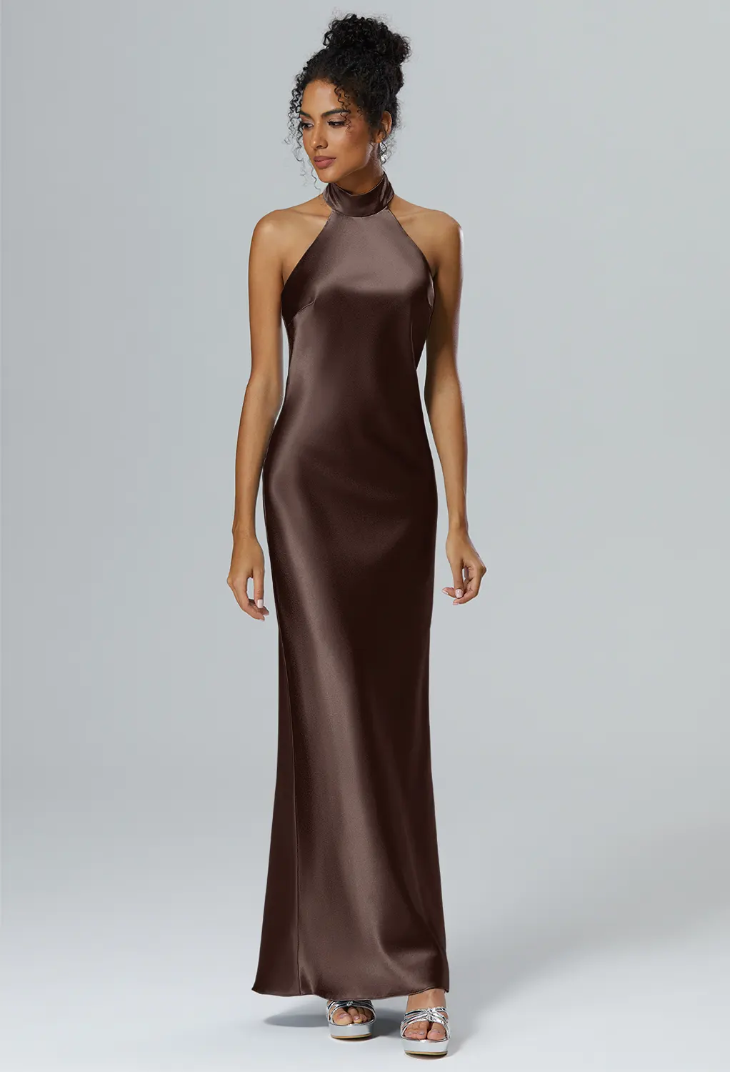green emerald velvet dress Chocolate Brown Bridesmaid Dresses One Shoulder Sheath/Column Ruched Chiffon Bridesmaid Dresses with Slit
