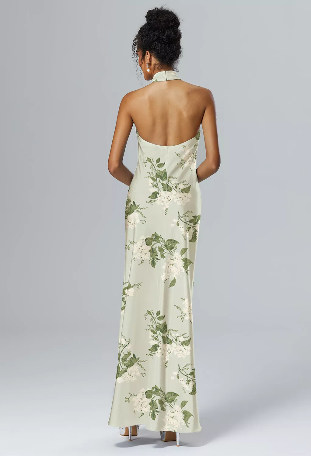 Sage Garden Party, Halter Neckline Black Tie Wedding Guest Dresses | AW. Bridal