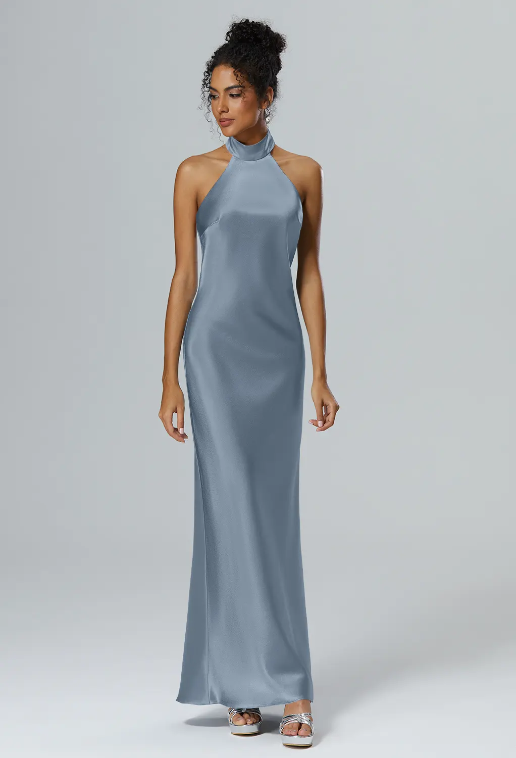 slate grey bridesmaid dresses Gray Long forest green cocktail dress