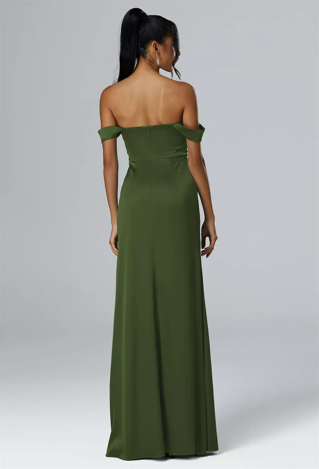 Green Olive Plus Size Wedding Guest Dresses | AW.Bridal