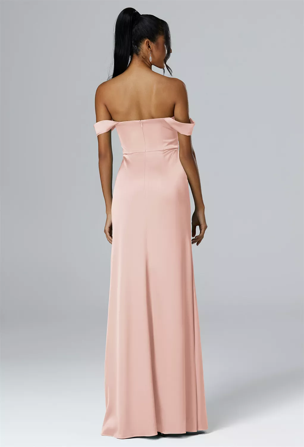 yellow butter dress Hallie Scoop Neckline Butter Yellow Satin Gown main image 1
