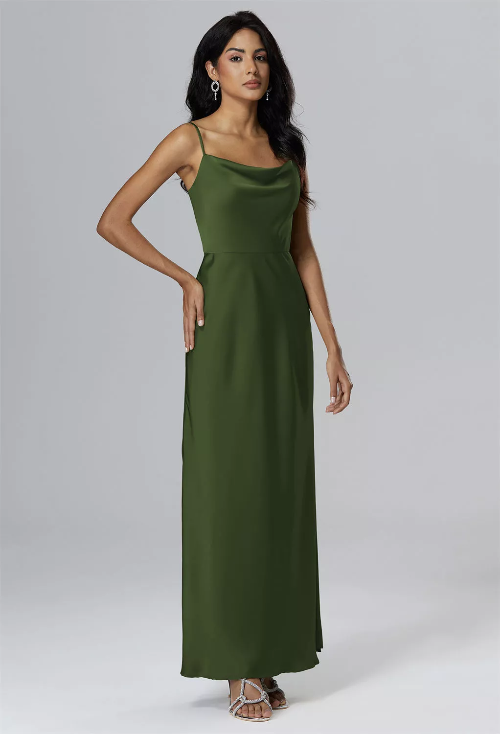 Green Olive Wedding Guest Dresses | AW.Bridal