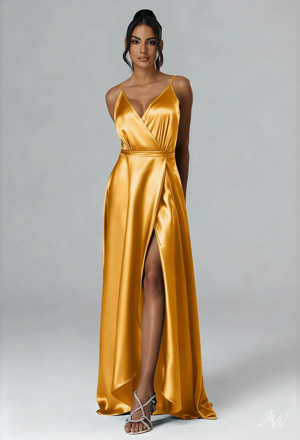 mango tango bridesmaid dresses AW Sage Crystal Satin Available in Mango week4 CHEERART Backless Butterfly Elegant Size:15