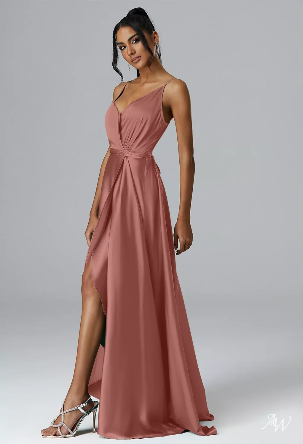 sage and pink bridesmaid dresses BABARONI Tulle Dusty Sage Bridesmaid Dresses Bateau Floor-length Long  Sleeve Appliqued A-line main image 0