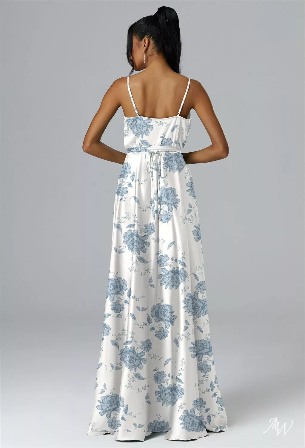 blue sage bridesmaid dresses Straps Sage Chiffon Pleated Long Bridesmaid Dress – FancyVestido main image 0