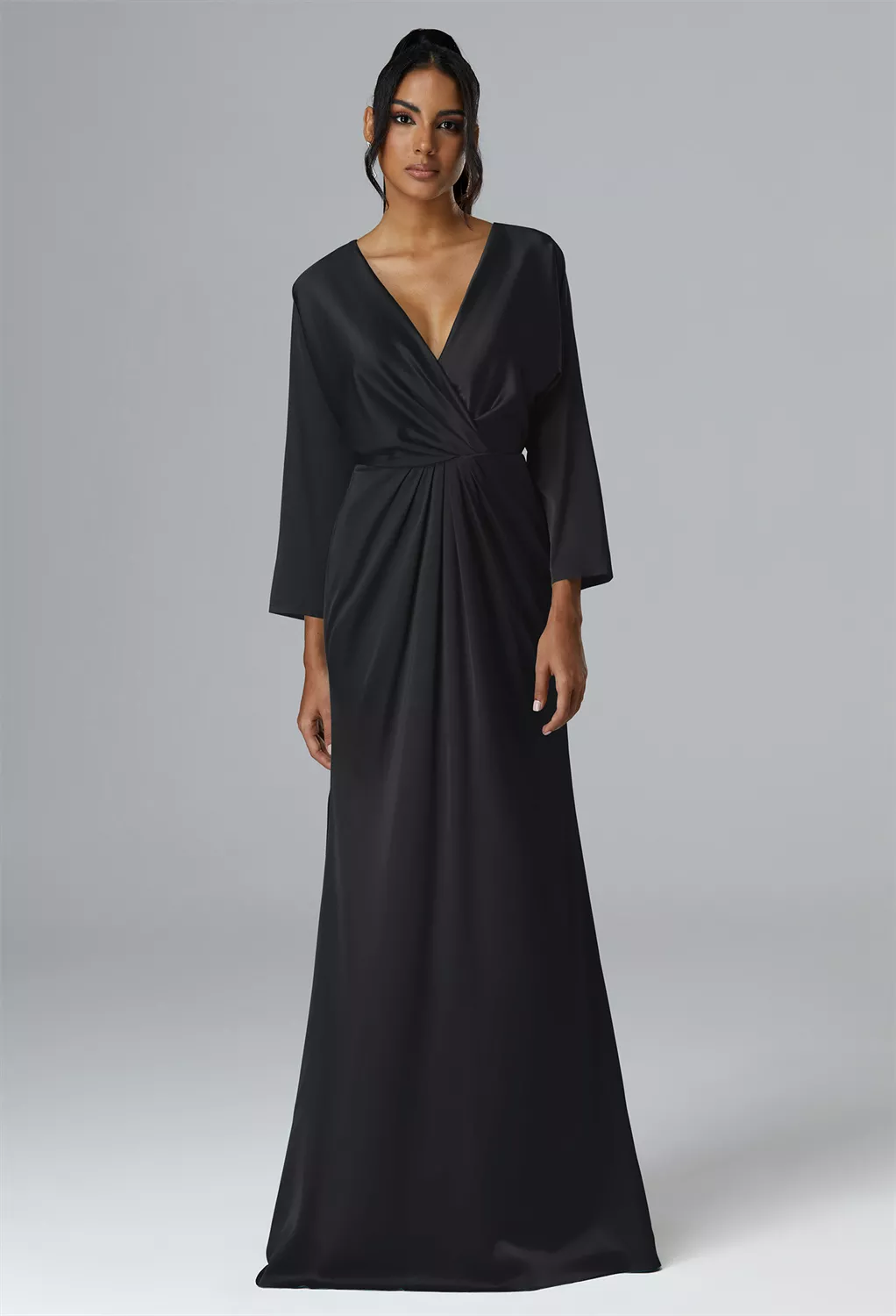 black satin maternity dress The Everything Slip Black Dress onyx / S
