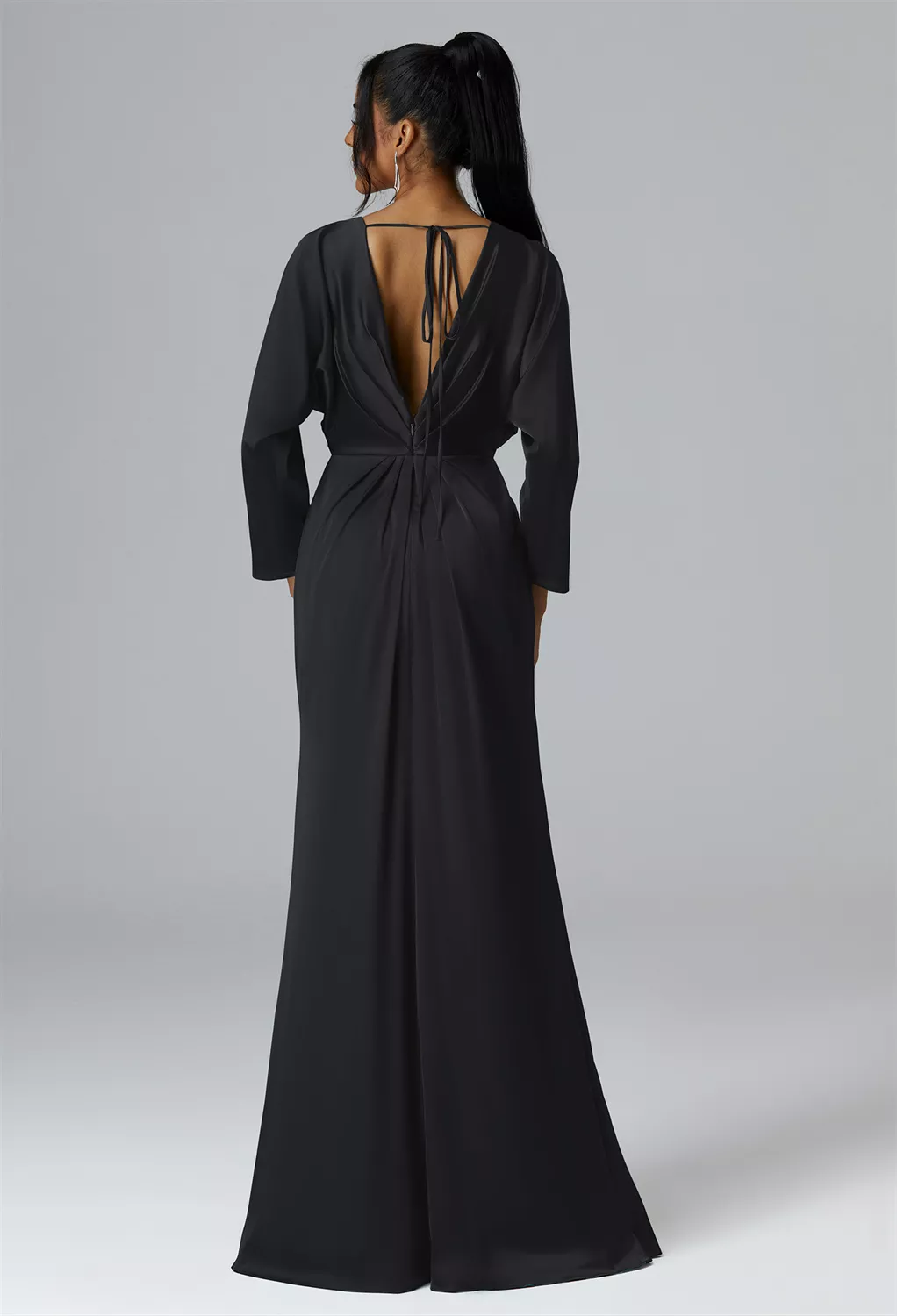 black satin maternity dress Azazie Rhea Stretch Satin Dress