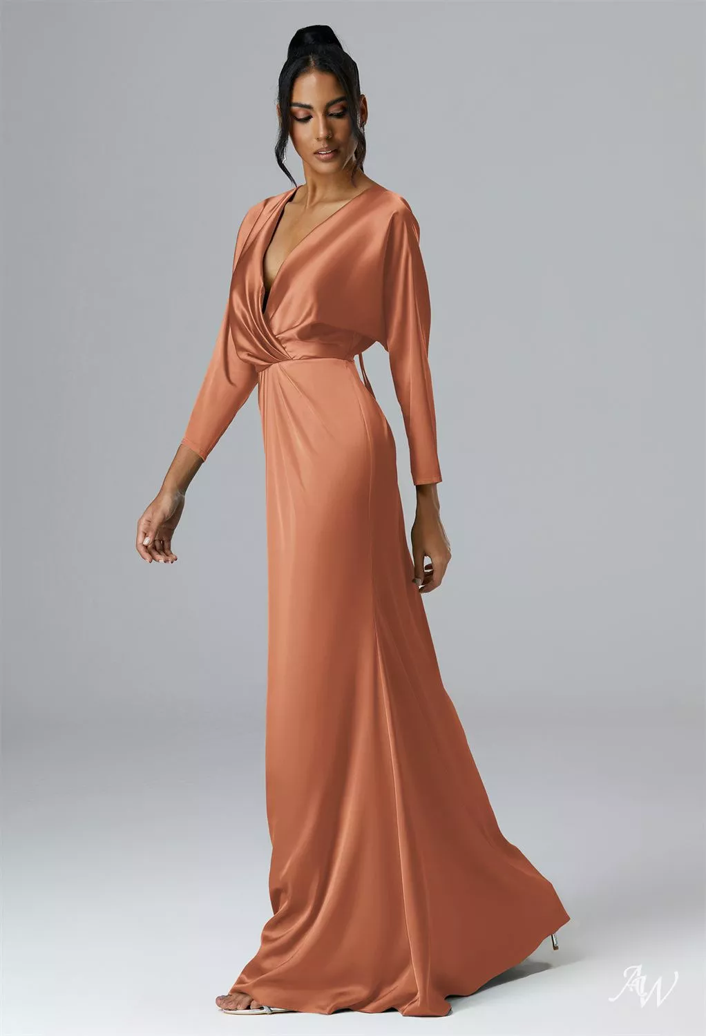 sienna bridesmaid dresses Ladivine 7496 Bridesmaids Dress Strapless A Line Soft Satin Keyhole Gown / 16 neck halter dress is a dress she can wear again AW Saltigue Satin Charmeuse Raw