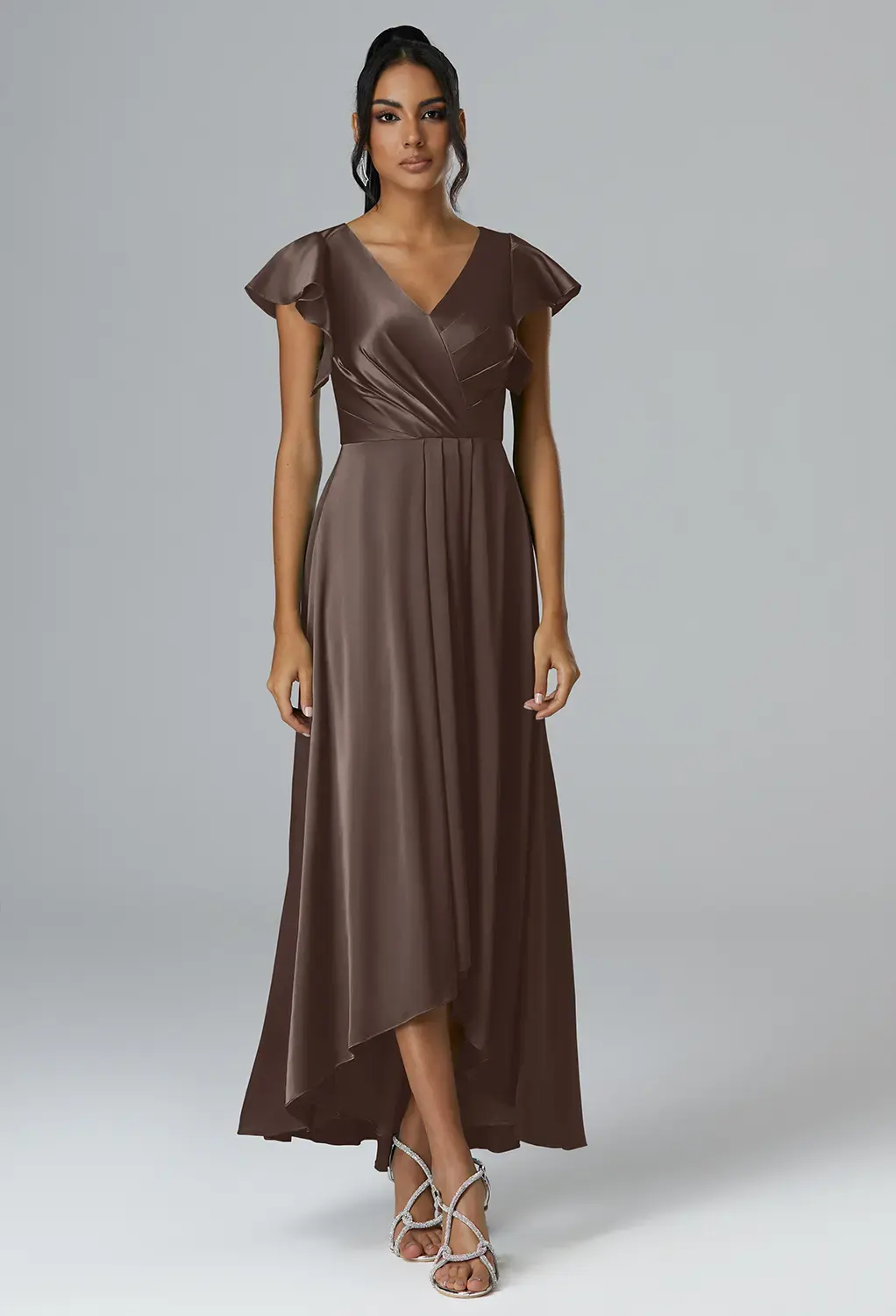 brown dresses for wedding guests Simple Long Discount Rust Bridesmaid Dresses Sheath Wedding Guest Dress US22W / Custom Color