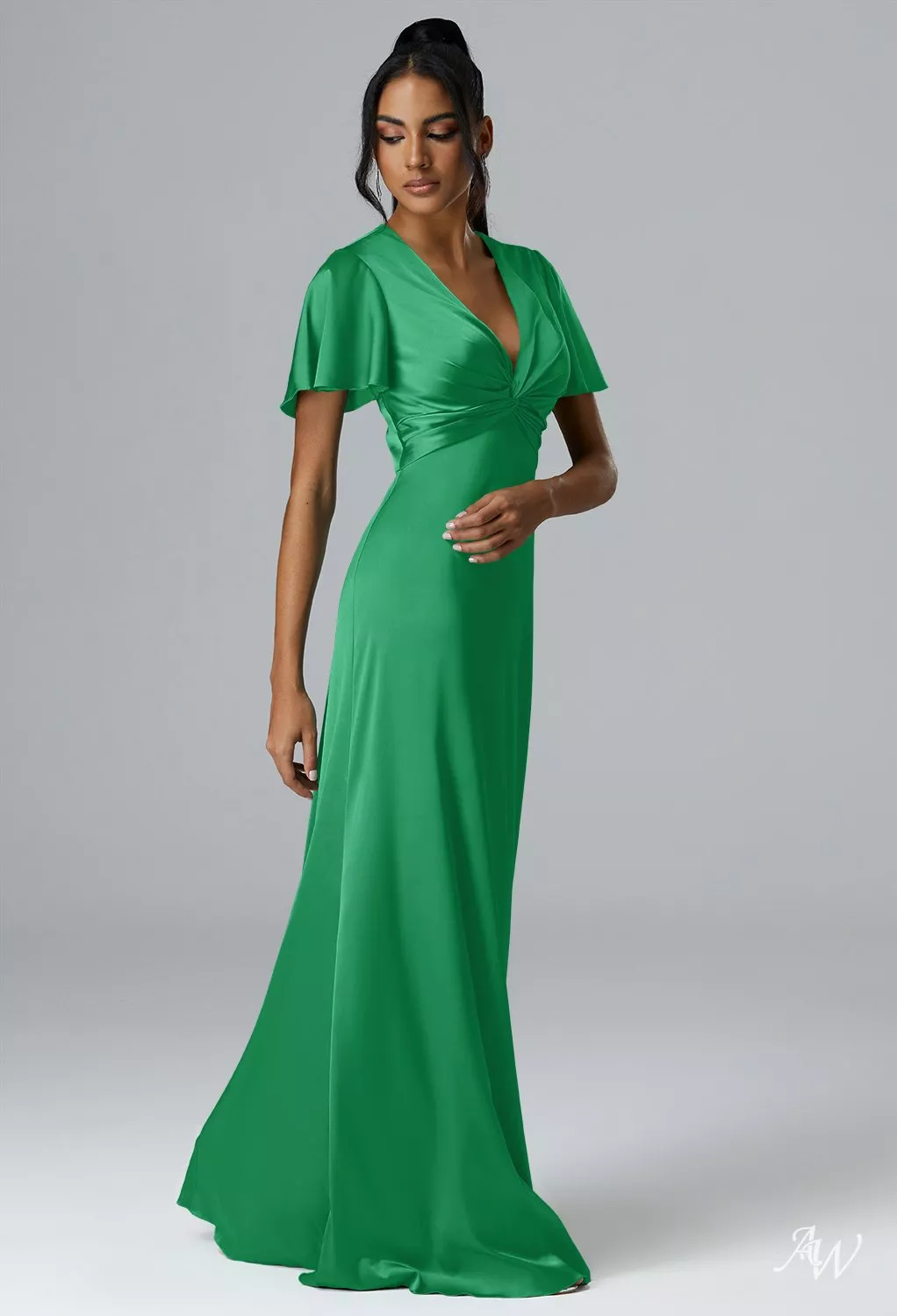 scarlett bridesmaid dresses AW.Bridal A-line V-Neck Floor Length Short Sleeves Satin Ruching Long Dress Jolly Green Size 18 cherry red bridesmaid dresses PMVFHDE Women's PU Leather Color:BRONZE neck design with effortless Featured: Ruti CORE Basics