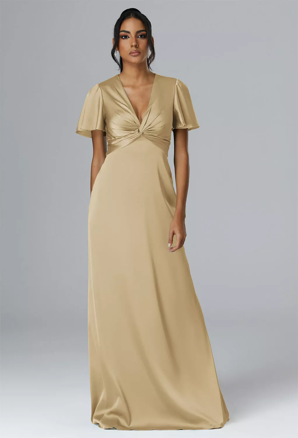 Light Gold Maternity Bridesmaid Dresses | AW.Bridal