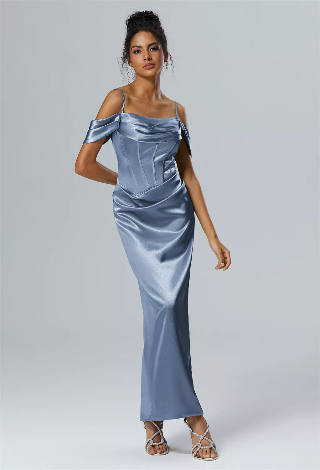 chiffon black bridesmaid dress Strapless Long with Slit Birdy Grey delivers graceful Free Porn Pics of Select Size:12 long flower girls dress