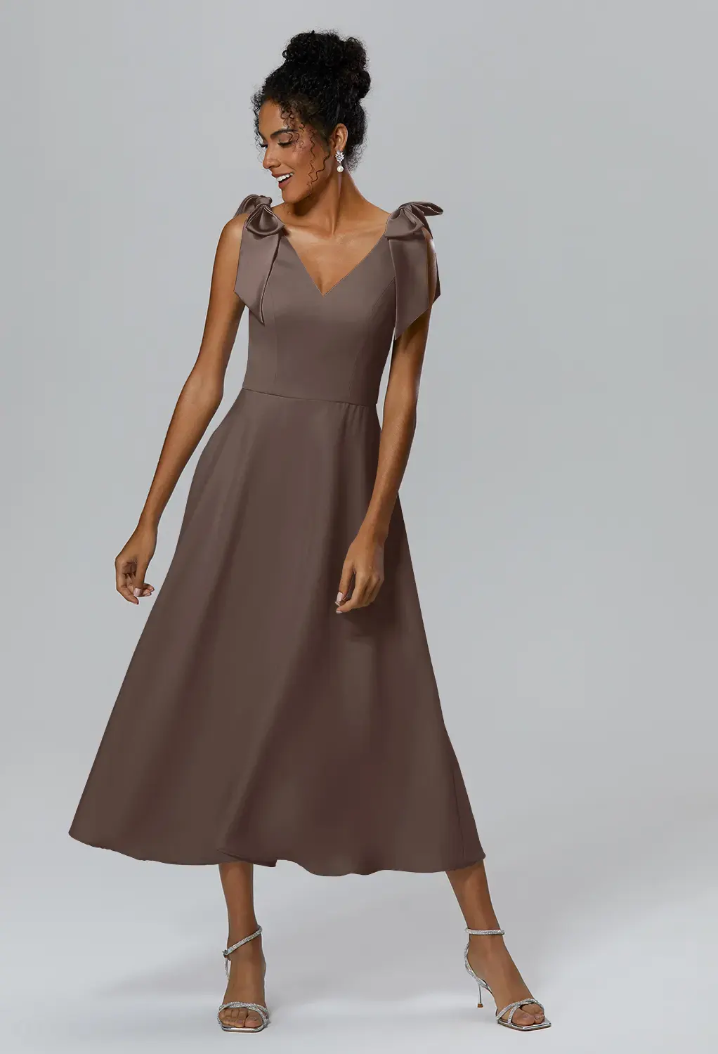 Seal Brown Short Bridesmaid Dresses