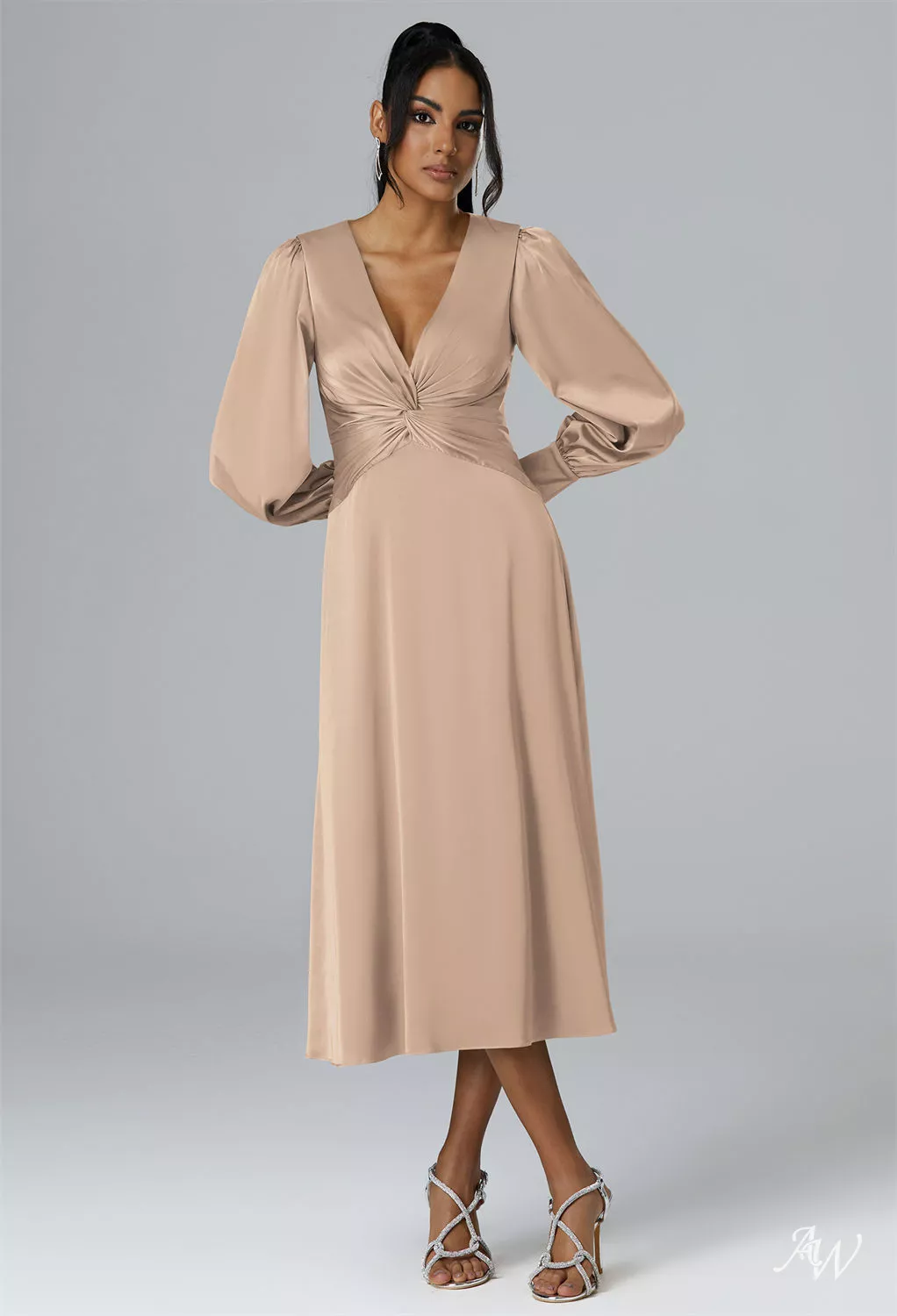 taupe satin dress length hem for refined movement Strapless design showcases shoulders and dcolletage beautifully Structured bodice provides comfortable support throughout wear Subtle side slit adds graceful ease of movement for dancing This striking bandeau maxi dress from PrettyLittleThing delivers understated elegance perfect for your role in the bridal party Satin Taupe Straps A-Line Mother