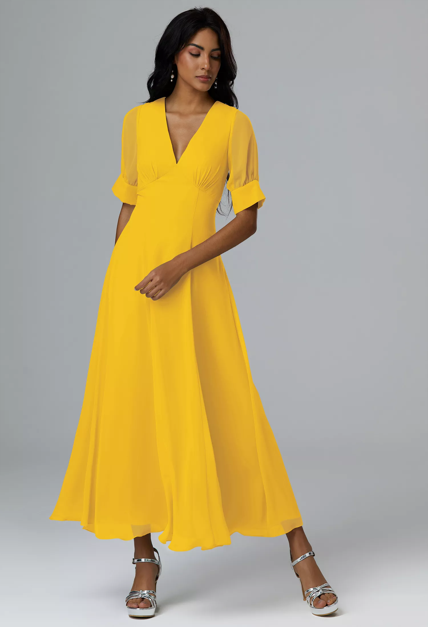 Mustard Yellow Graduation Dresses | AW.Bridal