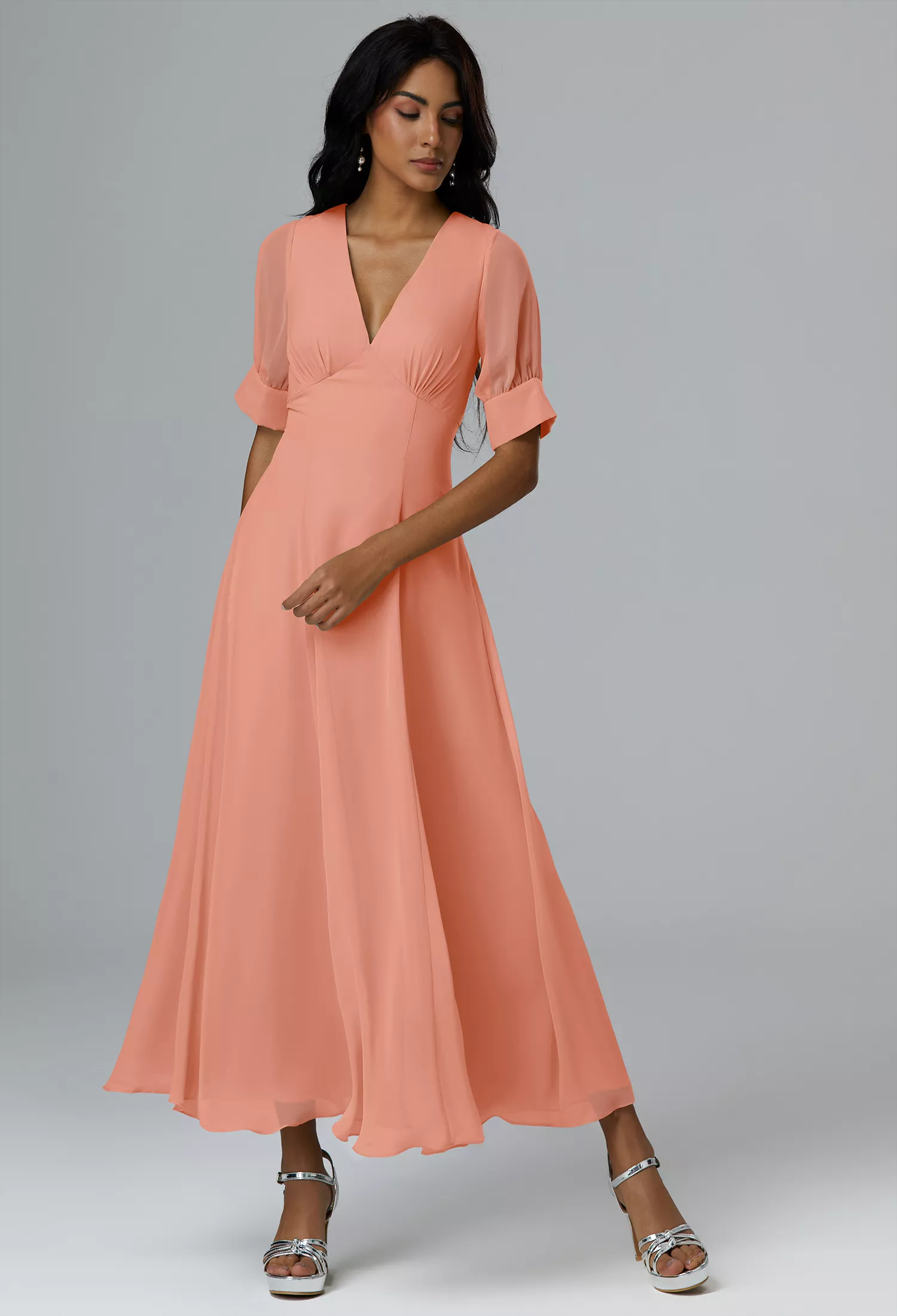 Peach Pink Graduation Dresses | AW.Bridal