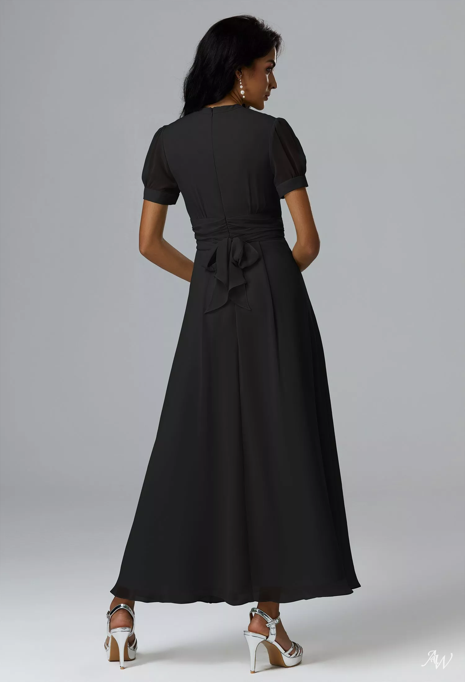 black bridesmaid dresses sleeves Black Long-sleeves Bridesmaid Dresses