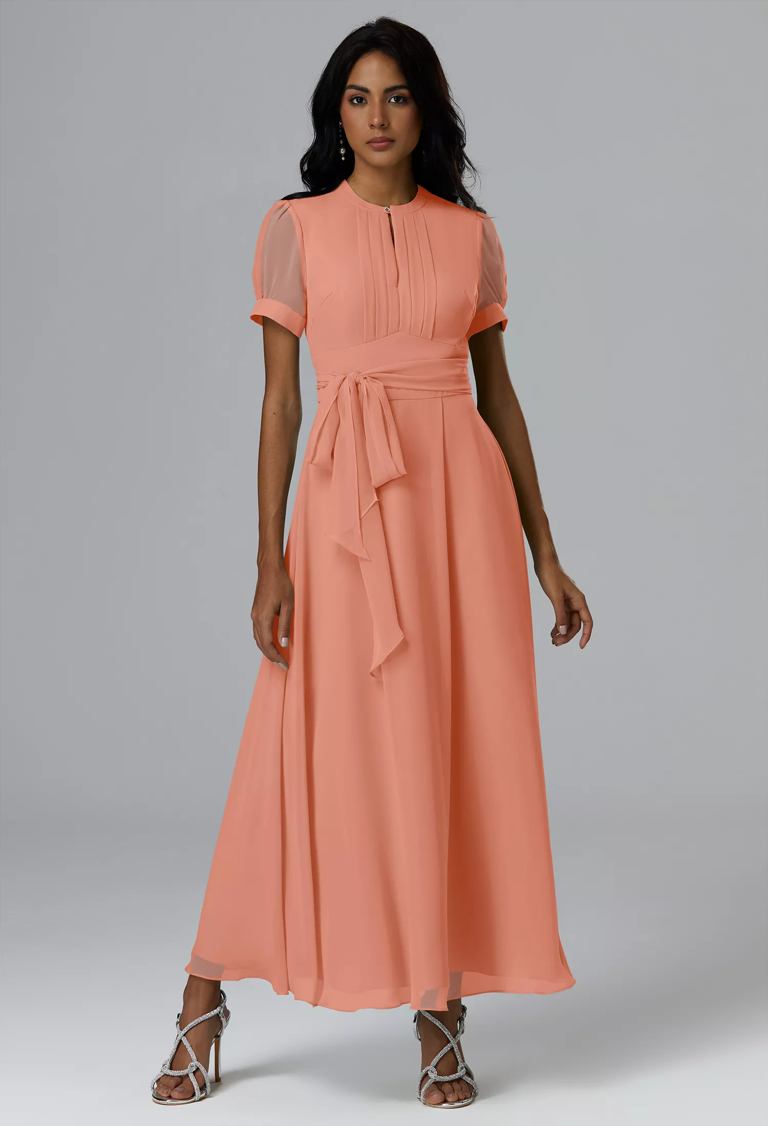 green emerald velvet dress Peach Lace Off Shoulder Plunging Long Prom Formal Dress main image 1
