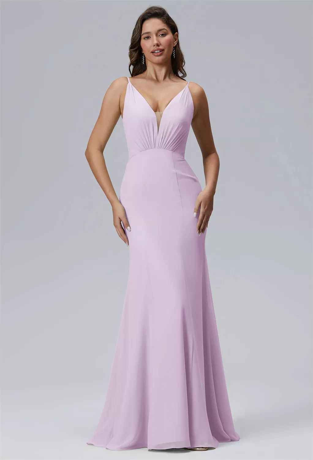 lilac wedding dress Lace Appliques V-Neck Illusion Cape A-Line Dare to be different The Allegra | Lilac Wedding