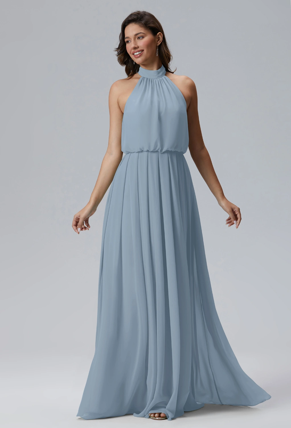 Light Dusty Blue Maternity Bridesmaid Dresses | AW.Bridal