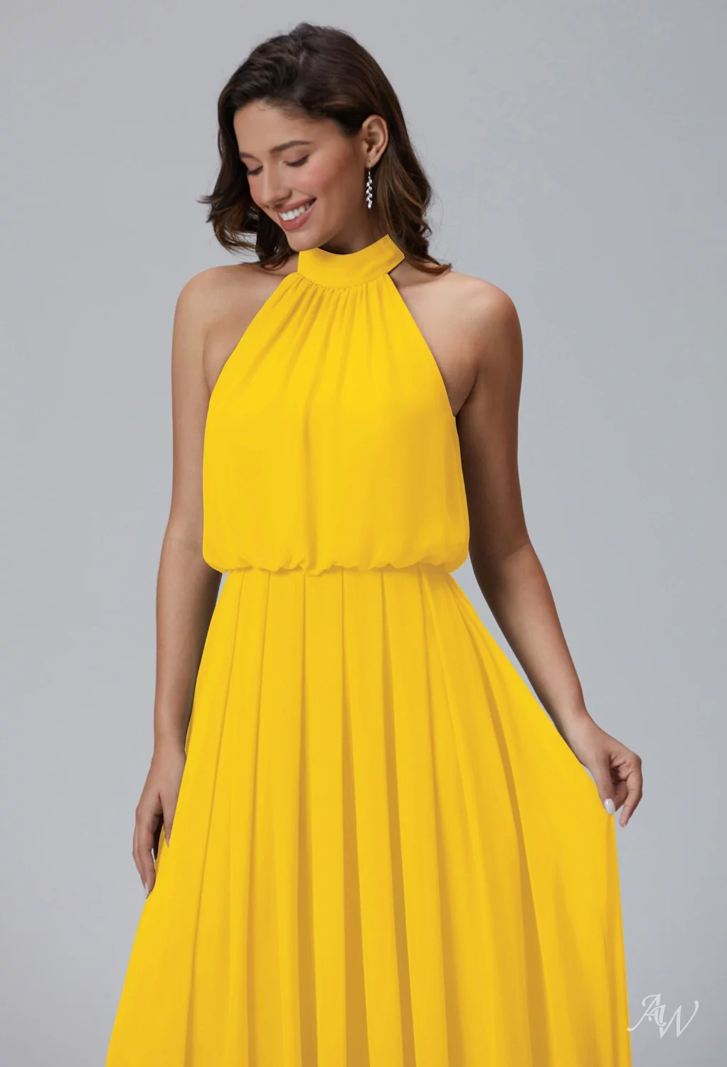 princess polly baby blue dress Carlyna Mustard Yellow Bridesmaid Dresses UK | Bold & Chic Gowns main image 1