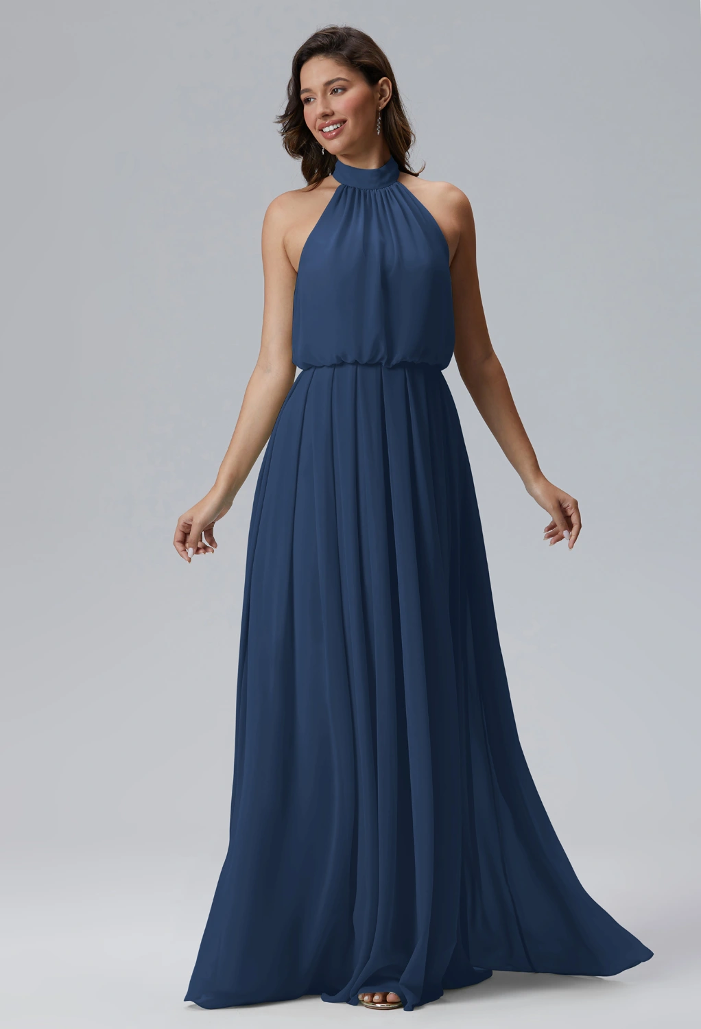 country navy blue dress Women's Camelia Linen Dress Blueberry Blue
