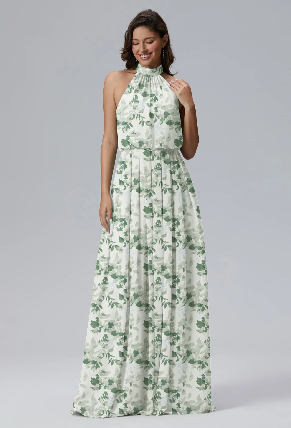 Tea Green Shade, Green Floral Bridesmaid Dresses Page 3 | AW.Bridal