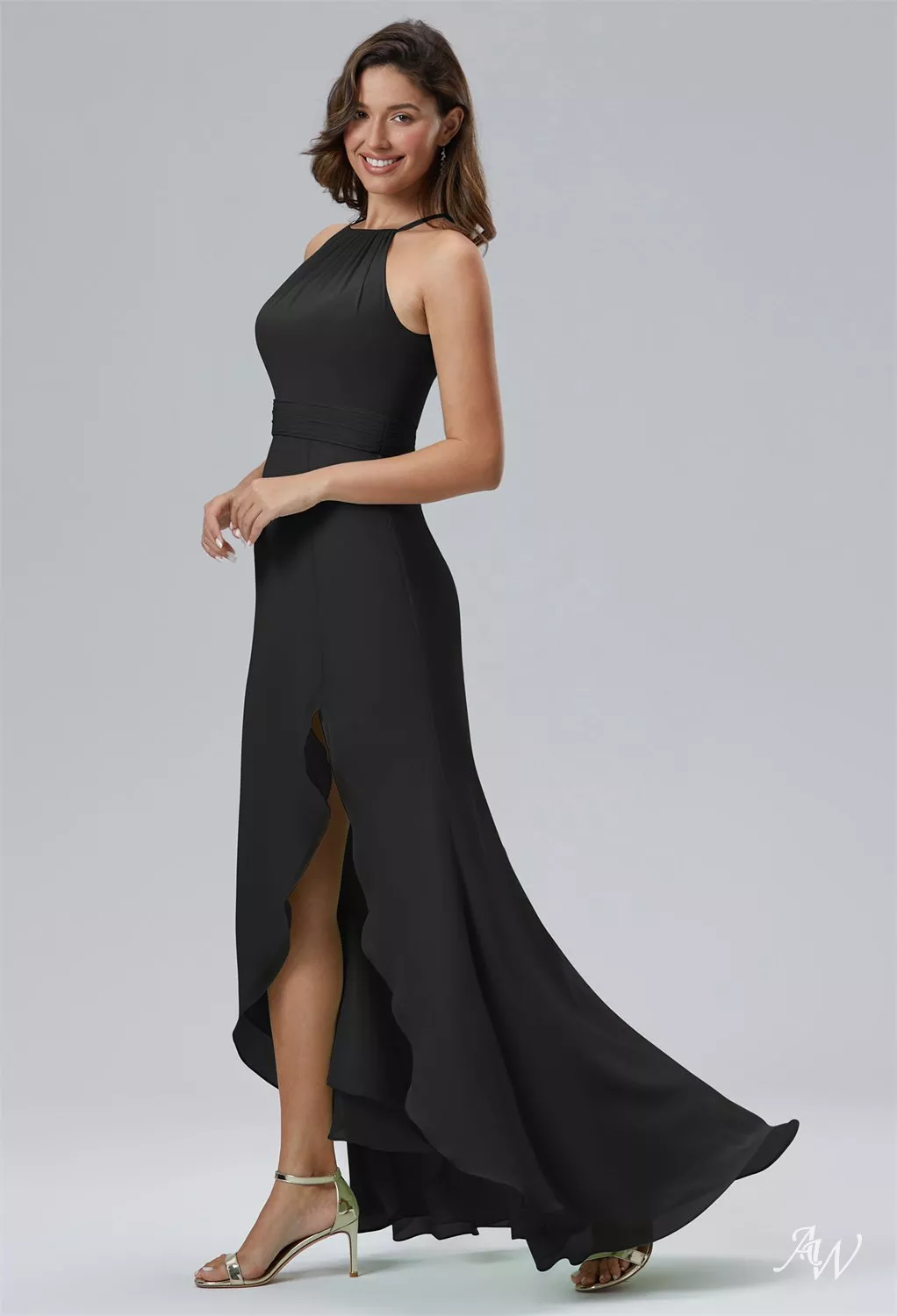 green emerald velvet dress Black Bridesmaid Dresses A-Line Short Sleeves V Neck Sequined Empire Waist Long Chiffon Bridesmaid Dresses