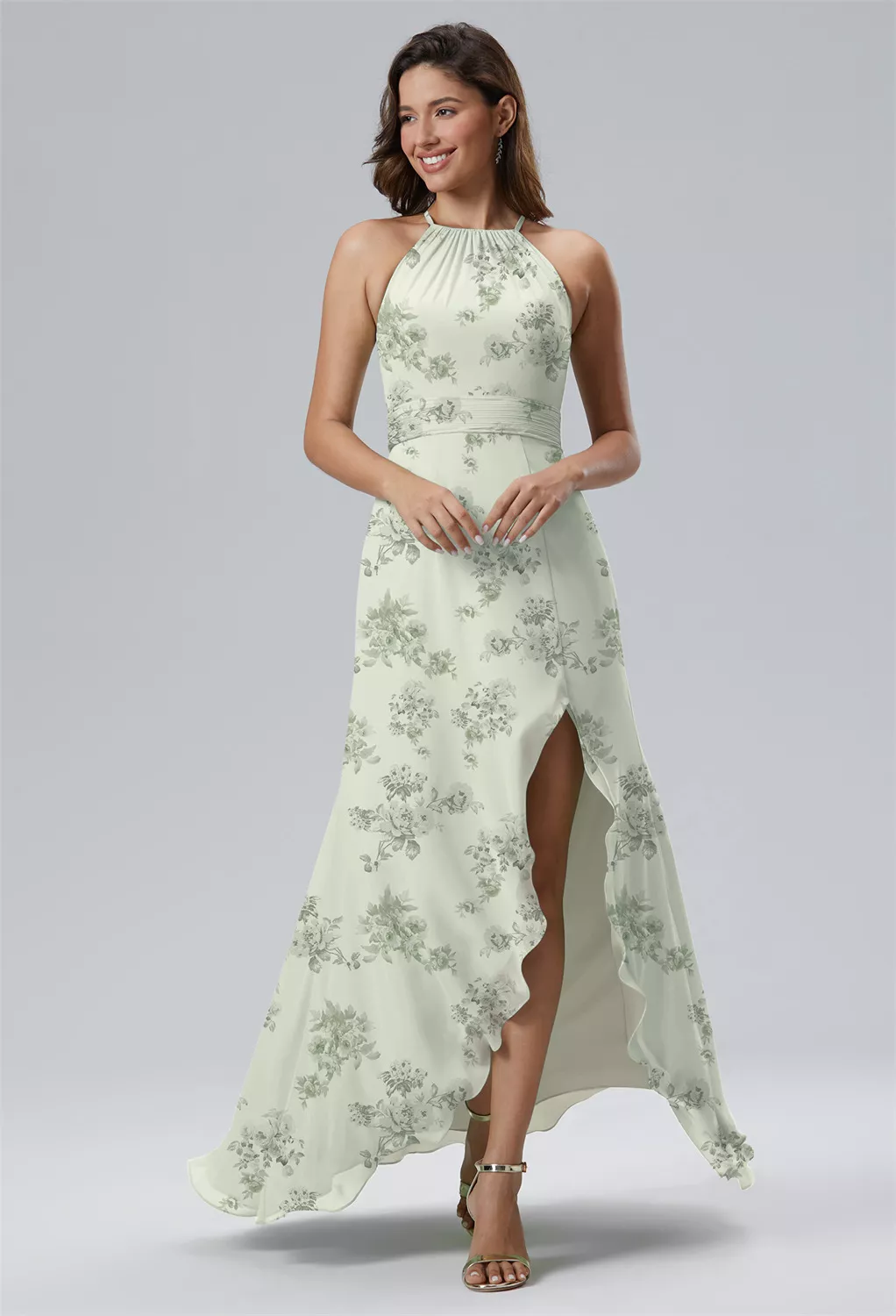 green emerald velvet dress LONG PISTACHIO GREEN DRESS main image 0