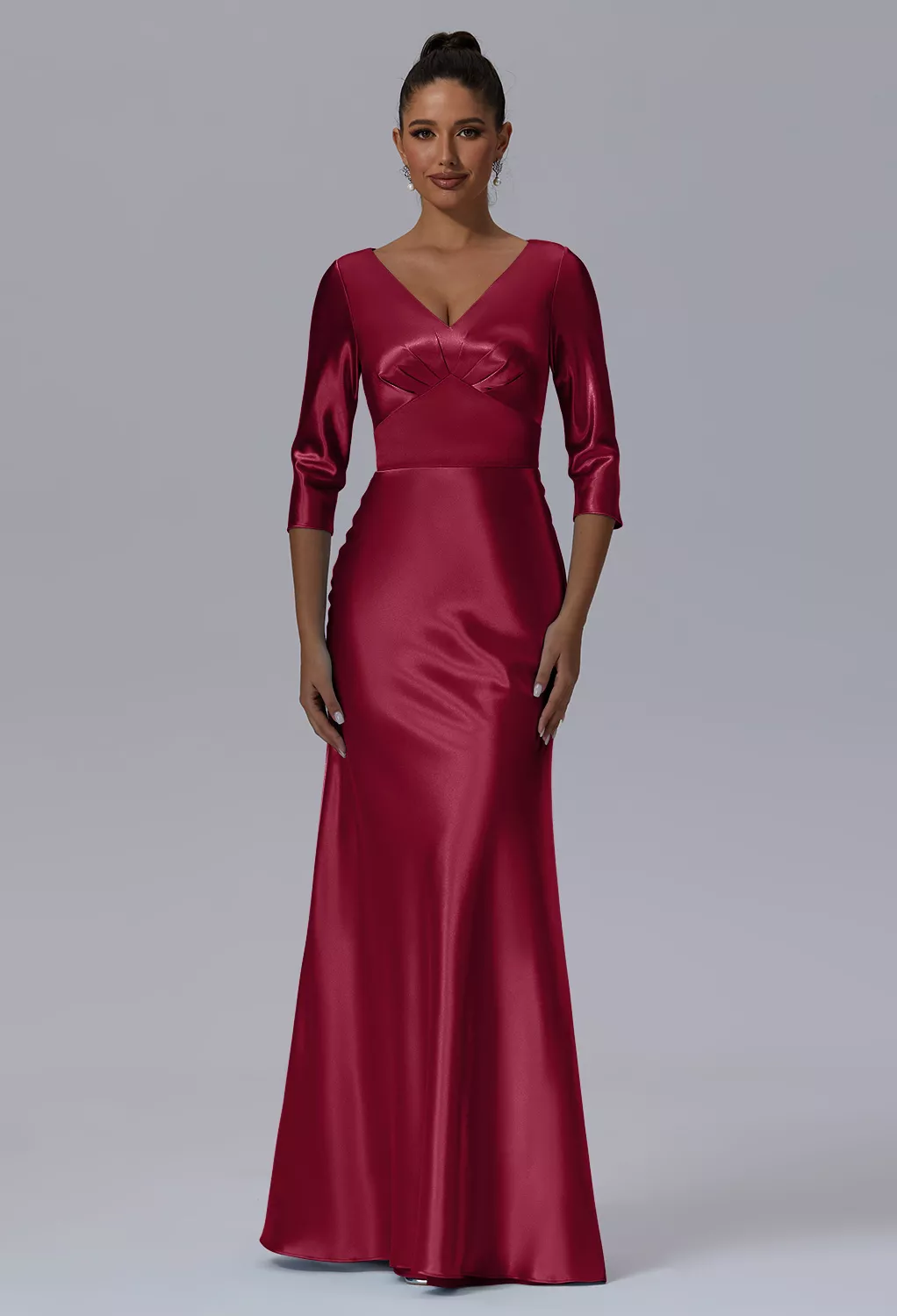 claret color bridesmaid dresses Deep Claret, Crystal Satin Page 4 GREENDRESS Blue Pleated Off Shoulder Size:MOM-3X-FAMILY Fit and Sizing
