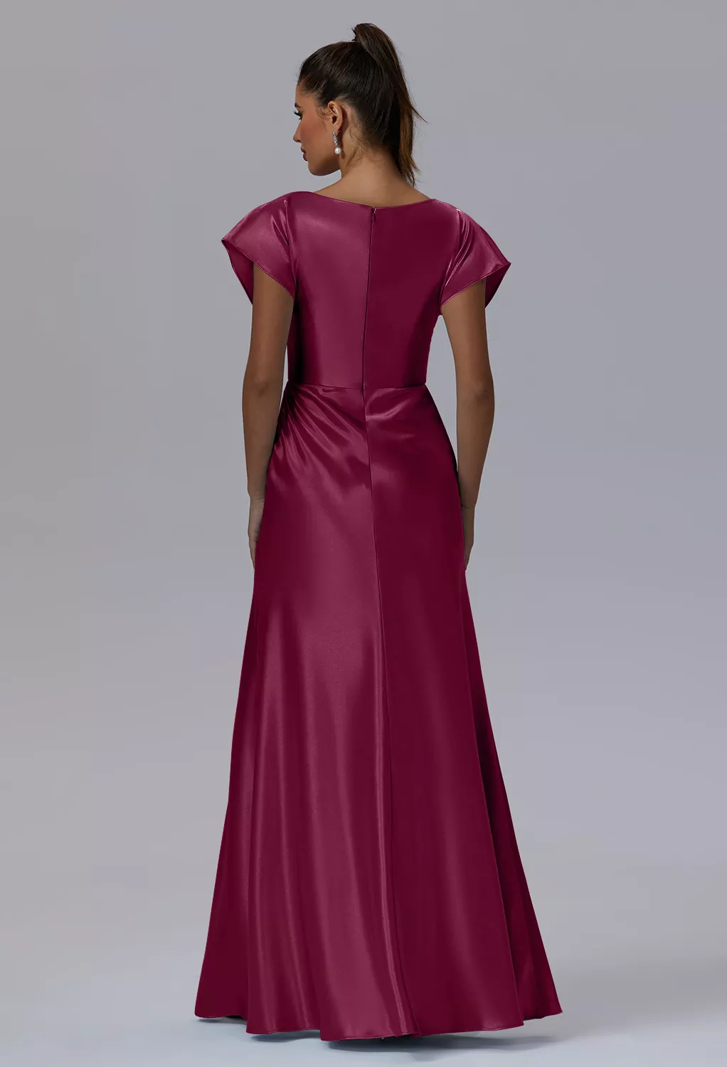 what colour lipstick goes with burgundy dress YASMIN SILK TAFFETA STRAPLESS BODYCON GOWN | CULT MIA main image 1