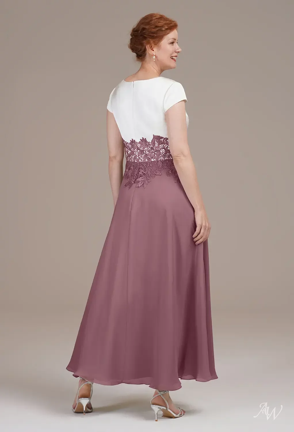 mauve mother of the bride dresses Beaded Sequin Long Dress GLS by Gloria Style June Bridals Appliqued V-Neckline Cap-Sleeved