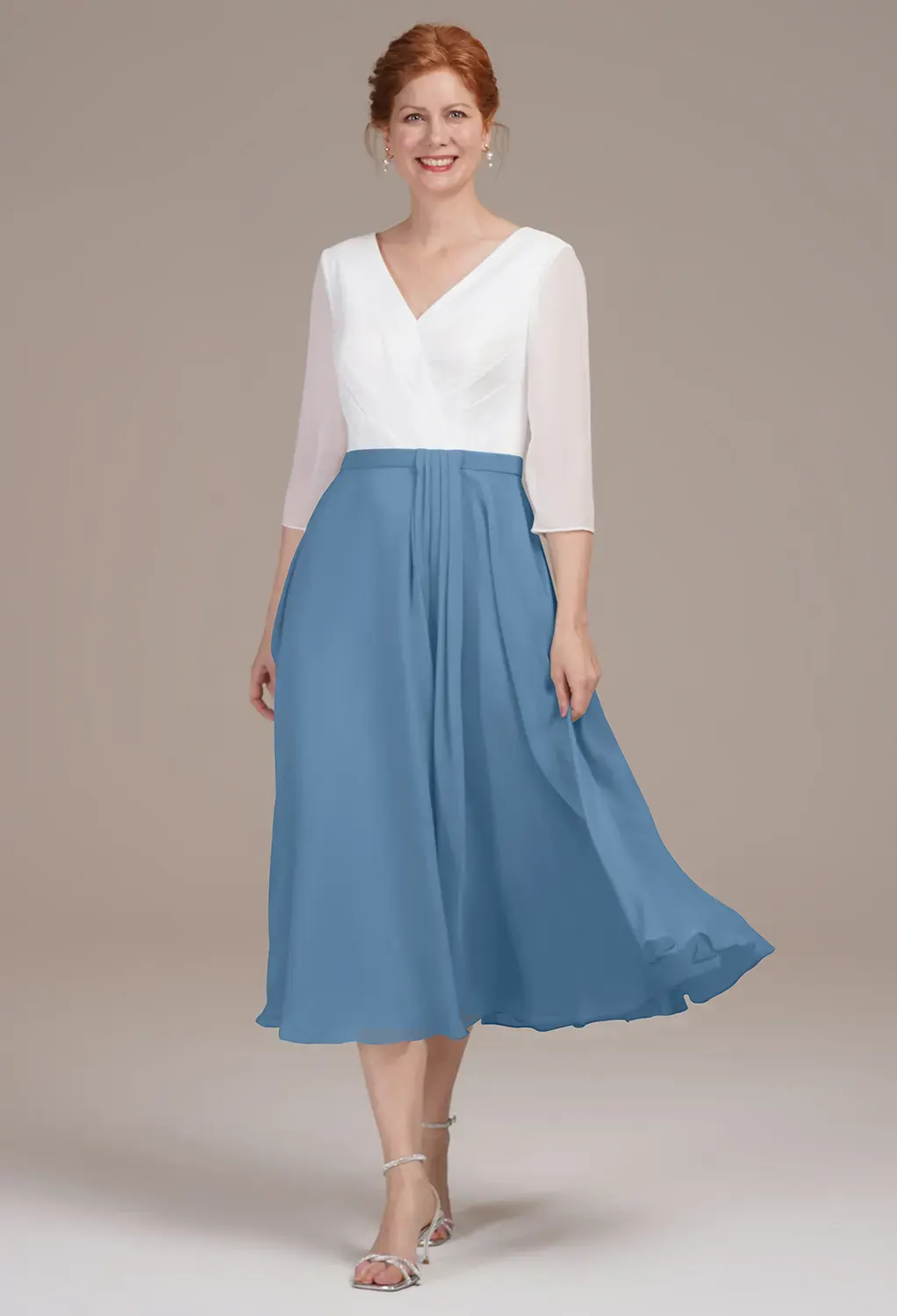 Dusty Blue Mother of the Bride/Groom Dresses | AW.Bridal, image size:1022x1500