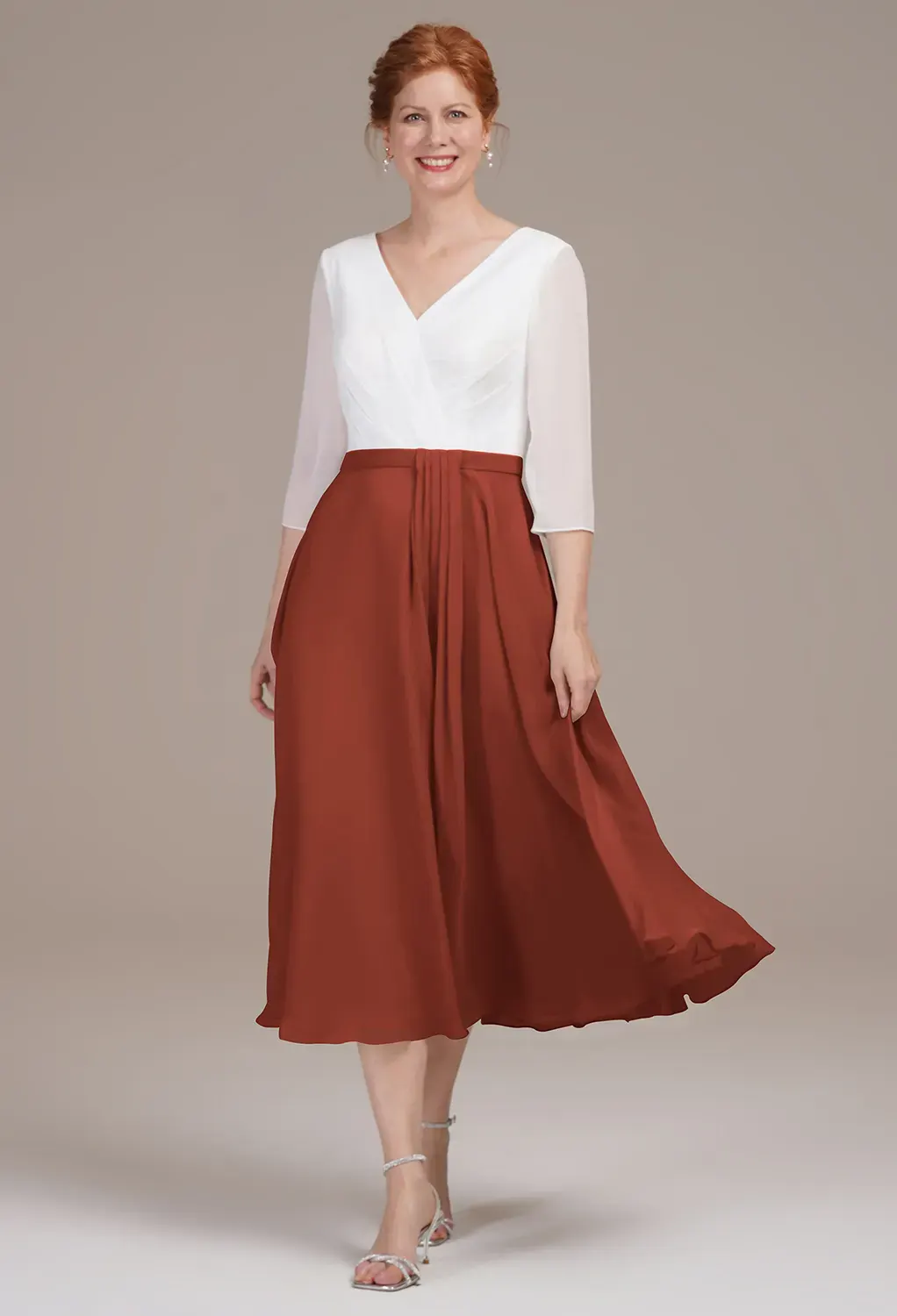 Rust Mother of the Bride/Groom Dresses | AW.Bridal, image size:1022x1500