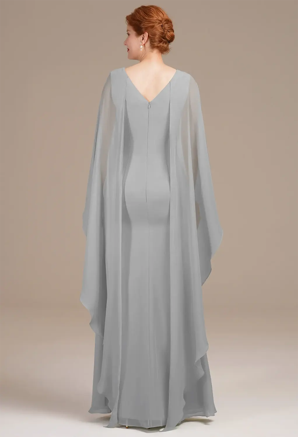 dove grey mother of the bride dresses Grey Mother of the Bride Dresses,Mother Dress with Sleeves,Long Wedding Guest Dress,MD00030, US10 / Red