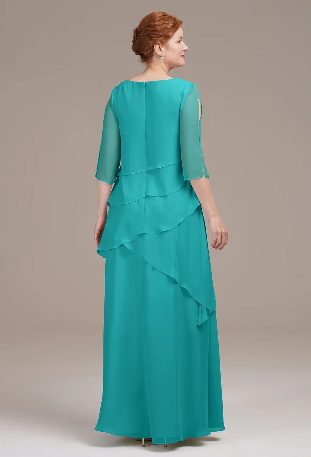 aqua blue mother of the bride dresses ZAPAKA Women Queen Anne Dusty Blue Mother of the Bride Dress Lace Appliqued A Line Long Sleeves Wedding Guest Dress, Grey Blue / US10