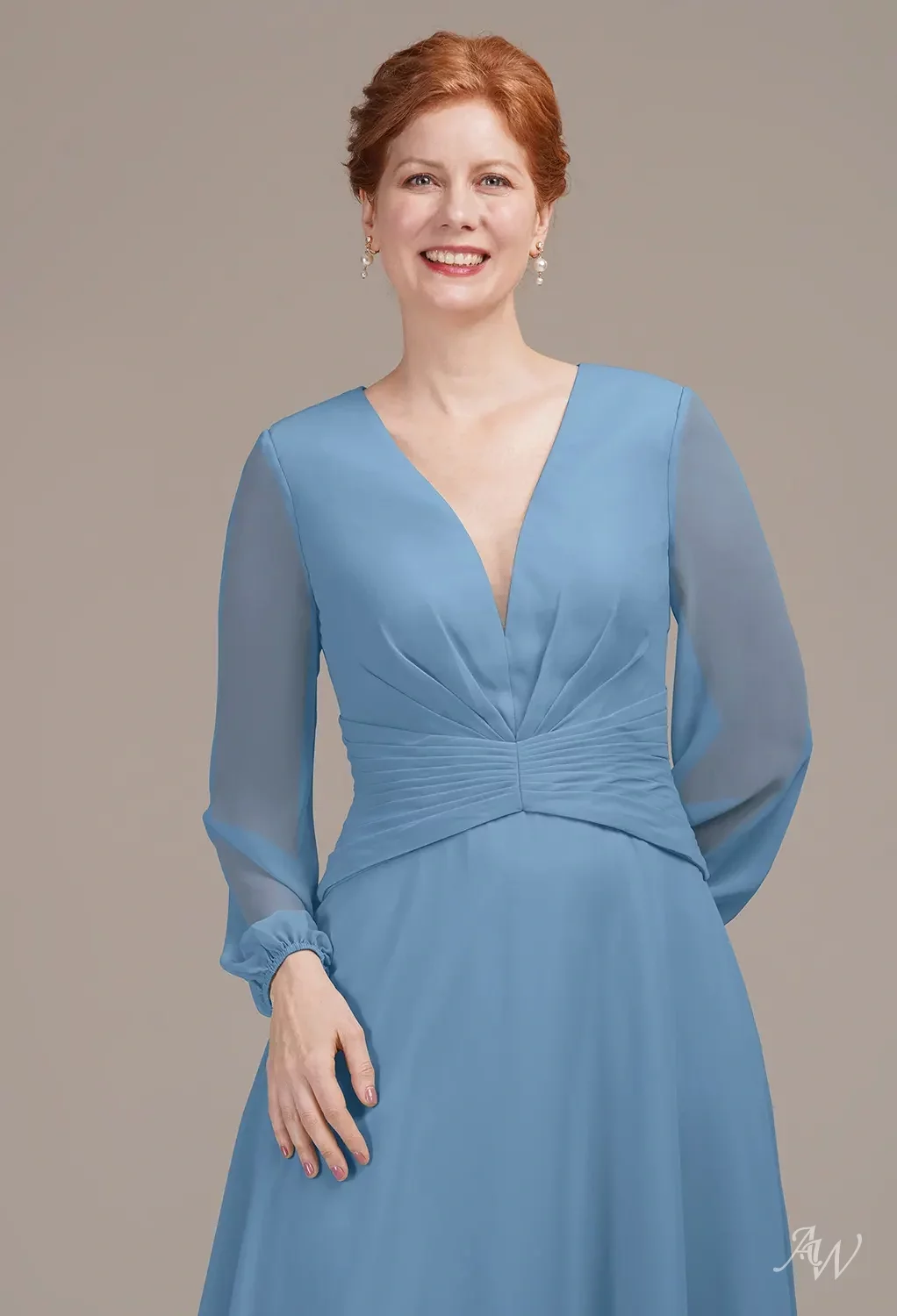 tea length dusty blue mother of the bride dresses Vintage 1950s Dress main image 0