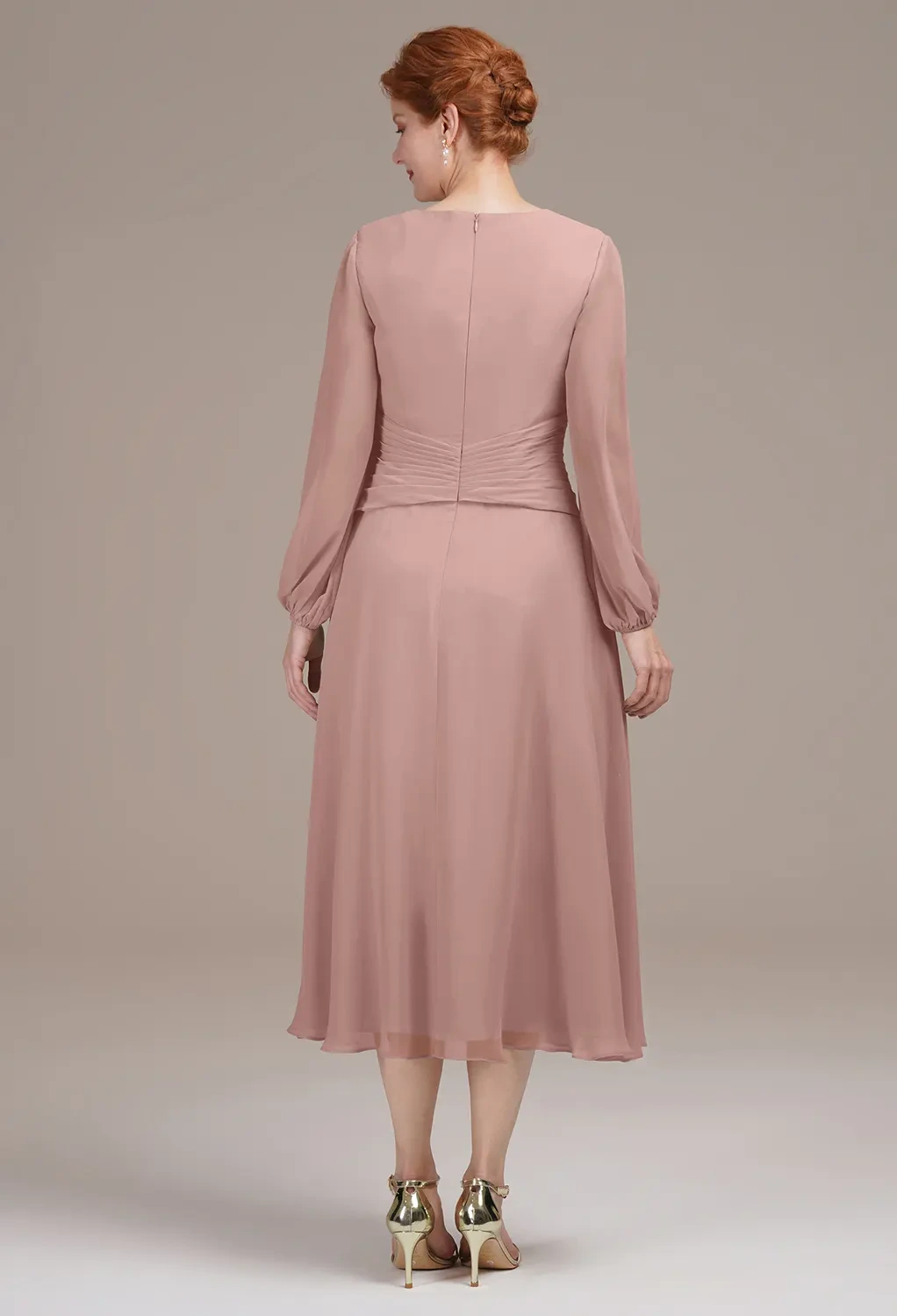 slim fit dress slacks Zapaka Women Pink Mother of The Bride Dress Satin A Line Tea Length Wedding Guest Dress with Sleeves, Pink / US22W
