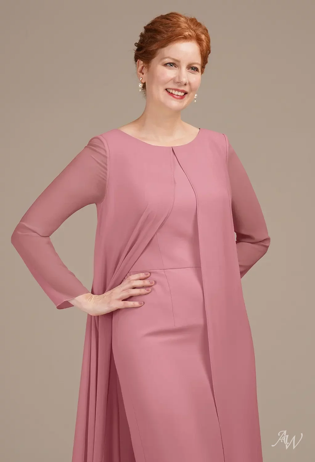 desert pink dress One-Shoulder Draped Skirt Satin Trumpet Gown