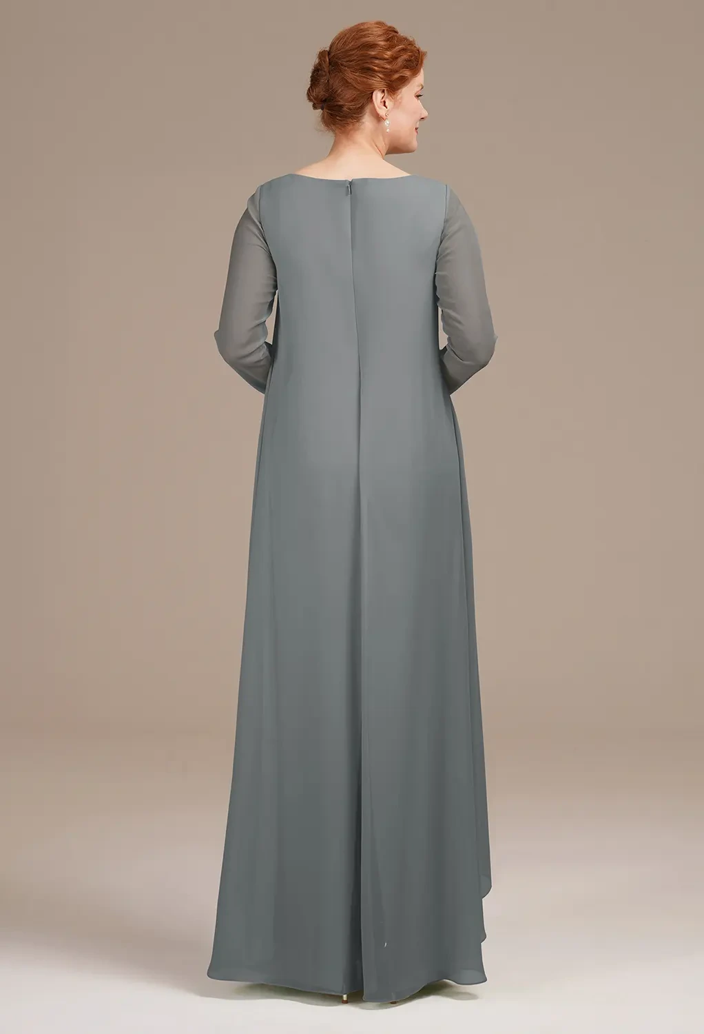 grey mother of the bride dress Gray A-Line Knee Length Pleats Mother of The Bride Dresses main image 0