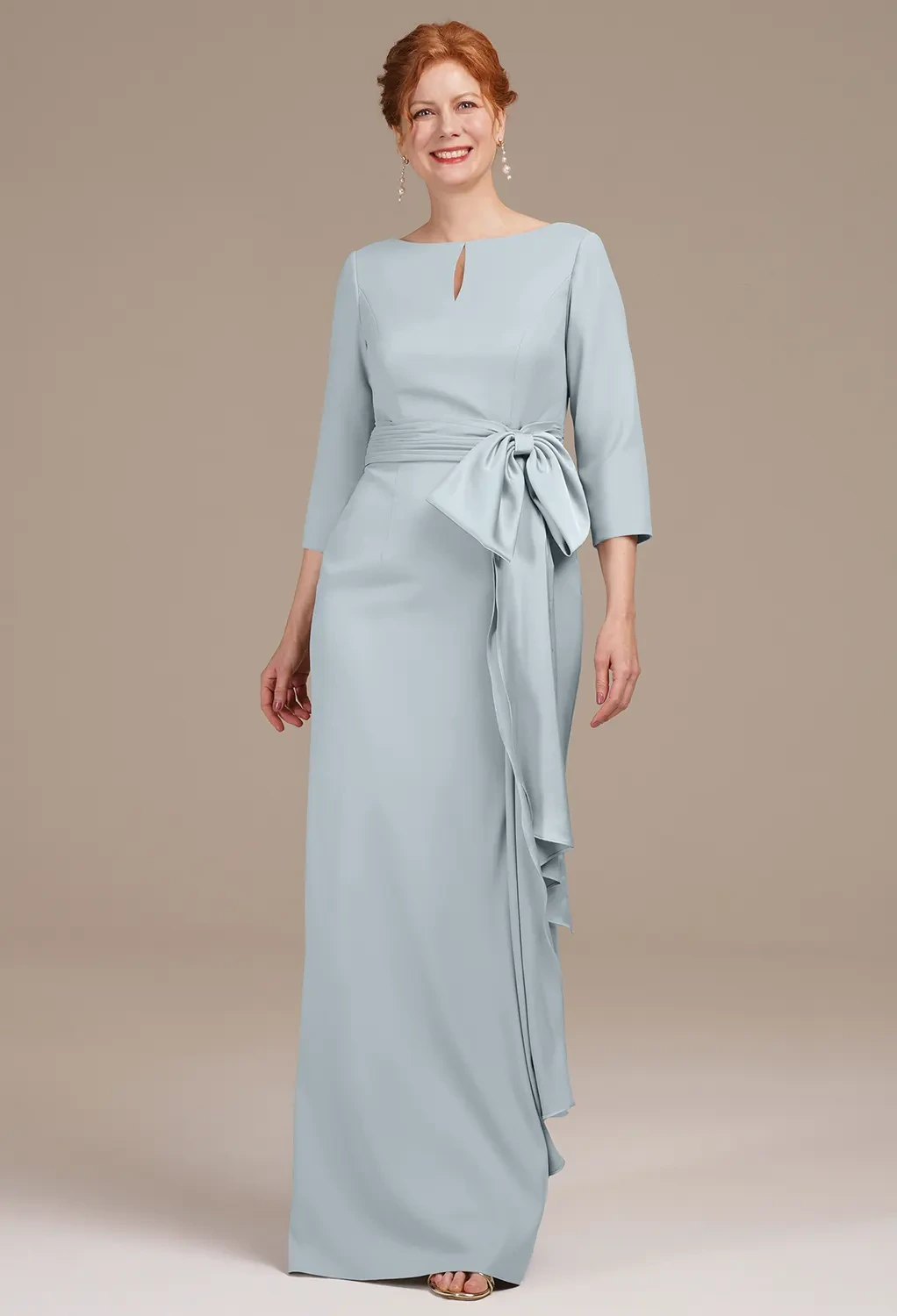 baby blue mother of the bride dresses Light Blue Beaded Convertible Prom Dresses Sheath Mother of the Bride Dress  22116 main image 0