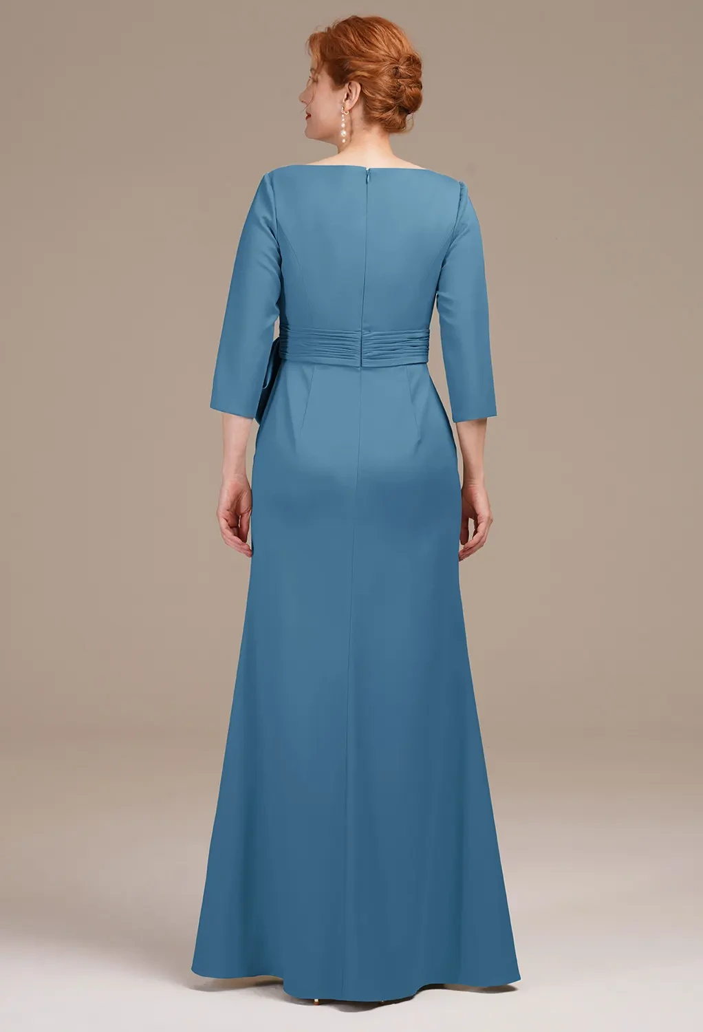 ink blue mother of the bride dresses Ink Blue One Shoulder Short Sleeves Asymmetrical Mother of The Bride Dresses