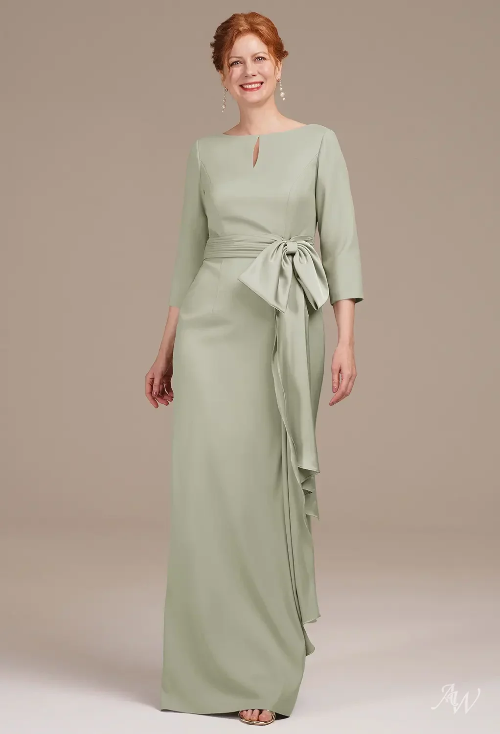 AW Jeanette Sage Green Mother of the Bride Dresses