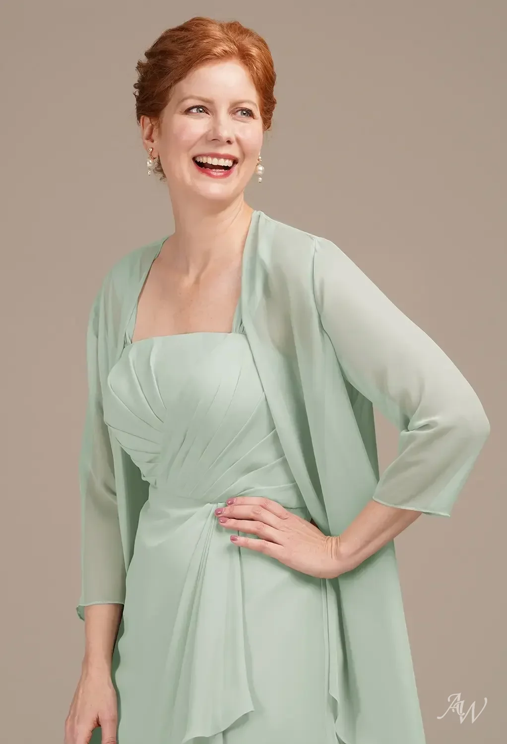 AW Sterope Sage Green Mother of the Bride Dresses | AW.Bridal