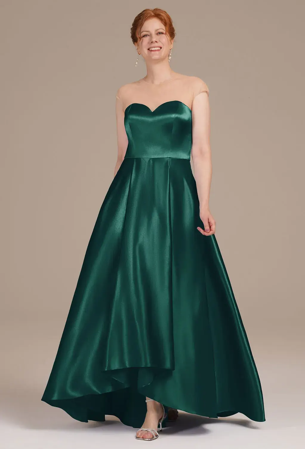 green emerald velvet dress GRETA / Green Wedding Dress with Colored Flower Applique main image 0