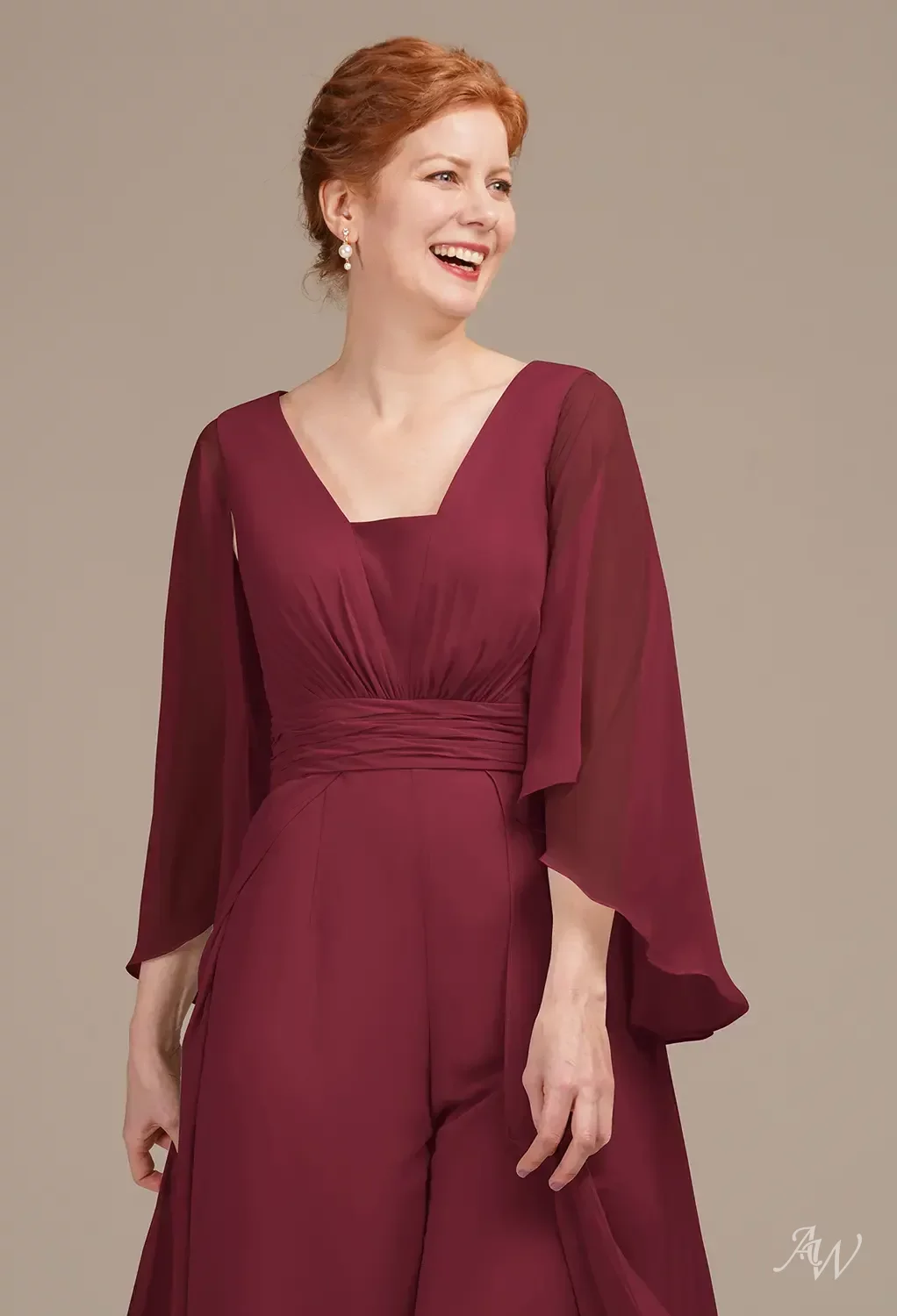AW Bessie Burgundy Mother of the Bride Dresses | AW.Bridal